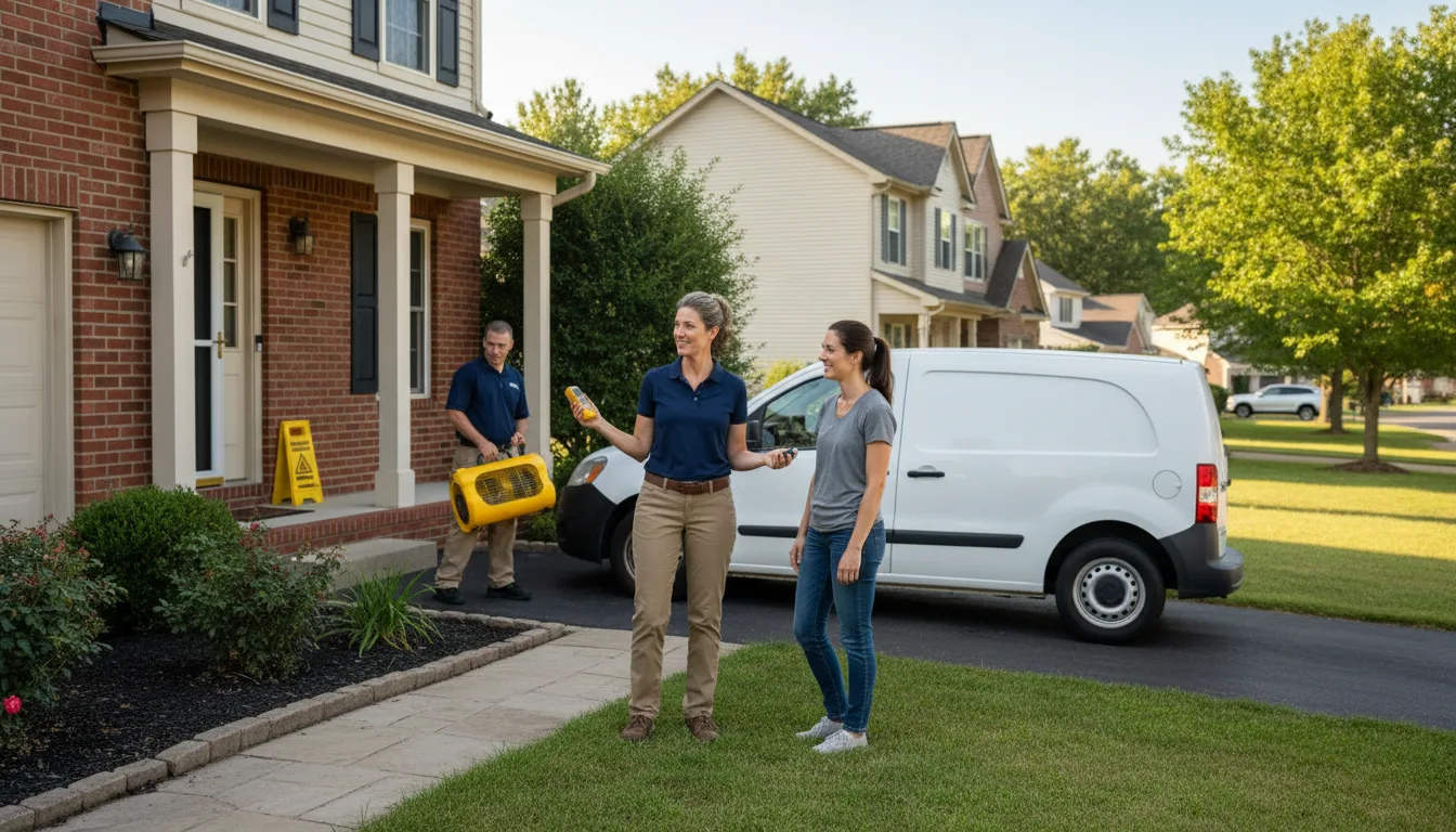 Residential water damage restoration in Cornell, IL
